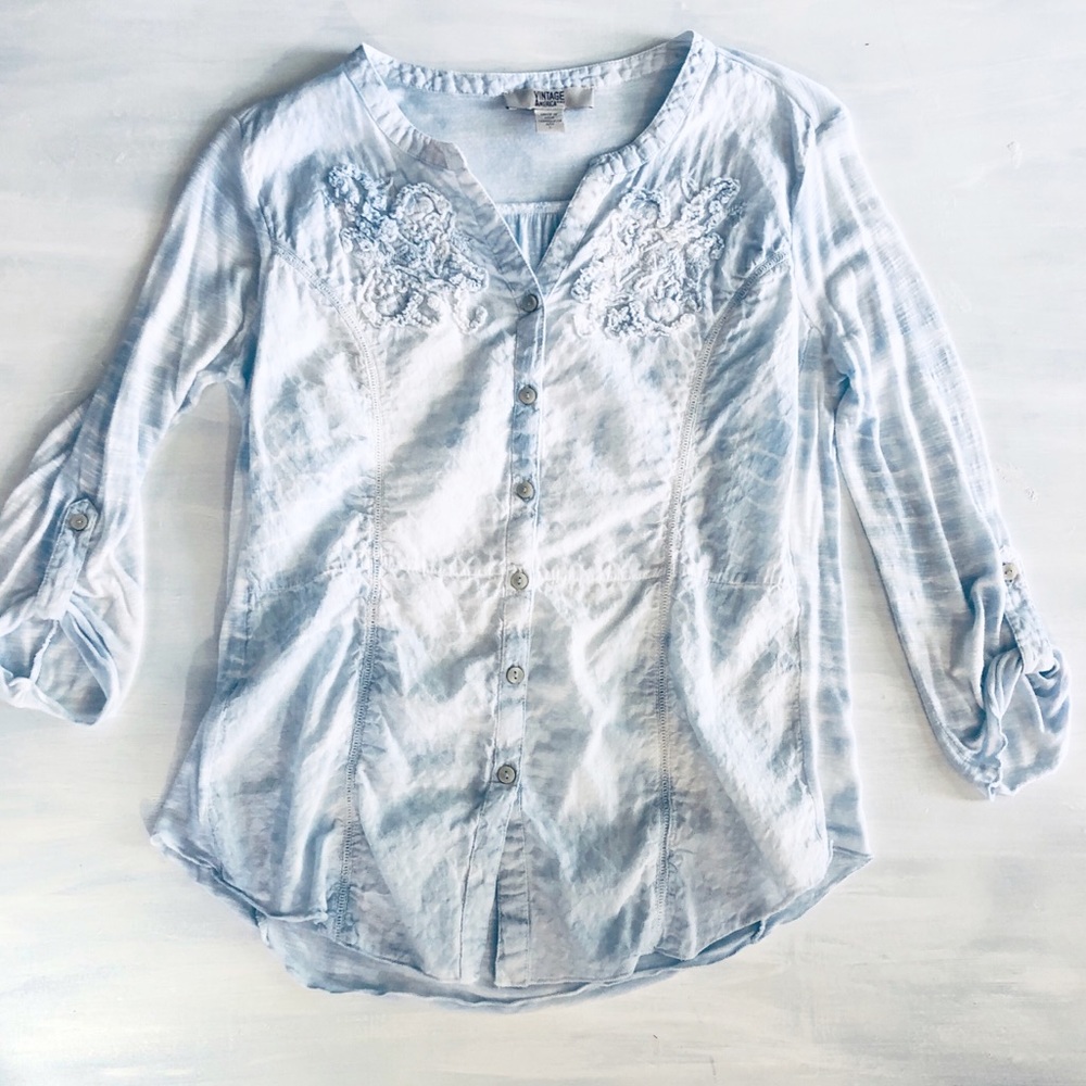 Vintage America tie-dyed viscose top size S